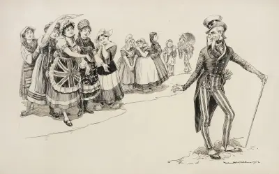 Wuj Sam podziwiany przez damy reprezentujące kilka krajów, William Henry Walker