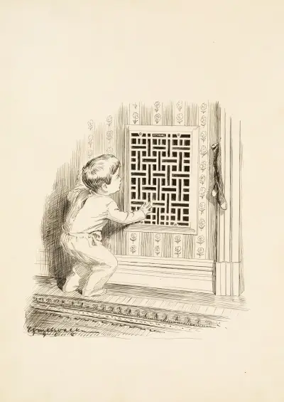 Czekanie na Świętego Mikołaja (w mieszkaniu), William Henry Walker