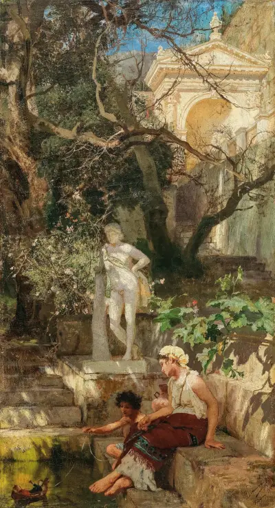 Leisure Hours by the Water av Henryk Siemiradzki