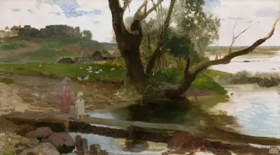 Vy över floden Świsłocz av Henryk Siemiradzki