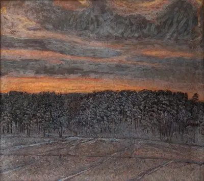 Snowy Landscape, Herman Norrman