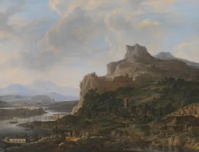 Landscape by the Rhine av Herman Saftleven