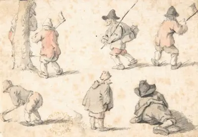 Studier av bönder av Herman Saftleven