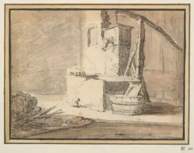 Studie av en brunn av Herman Saftleven