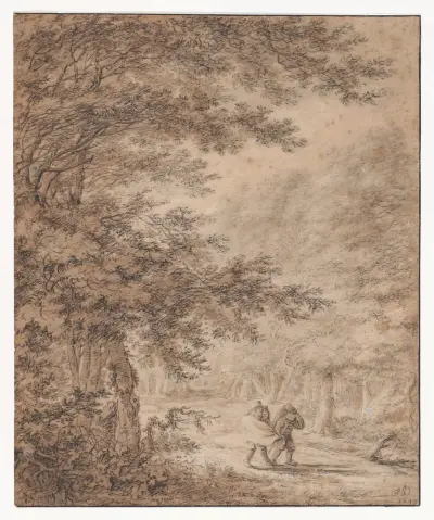 Vandrare i en skog av Herman Saftleven