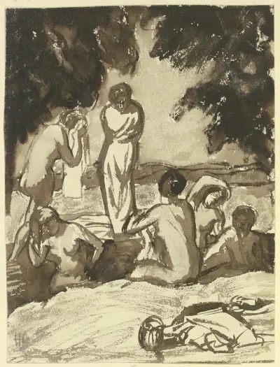 Bathing women av Hermann Lismann