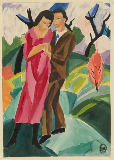 Couple outside av Hermann Lismann