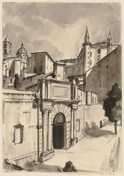 Porta Valbona i Urbino av Hermann Lismann