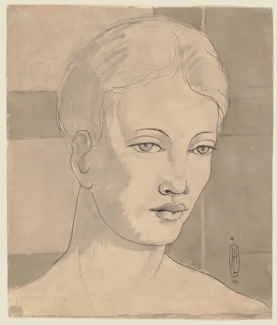 Female portrait av Hermann Lismann