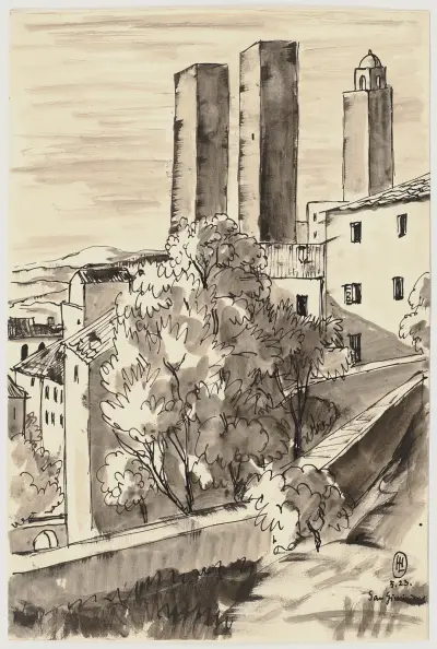 San Gimignano, 1923 – nr 1 av Hermann Lismann