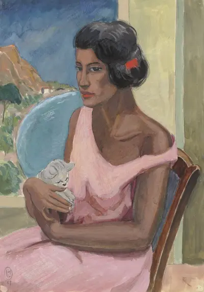 Young girl from Istria av Hermann Lismann