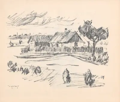Lantgård vid Tomaszów av Hermann Struck