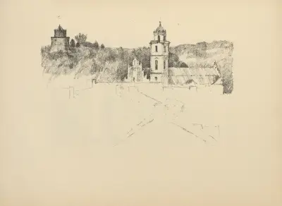Utsikt mot Schlossberg i Vilna av Hermann Struck