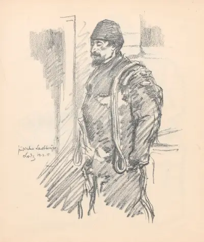 Lastträger in Lodz II av Hermann Struck