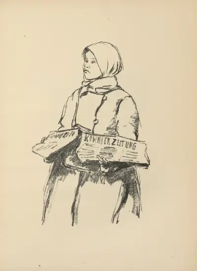 Litauisk tidningsflicka av Hermann Struck
