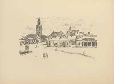 Marknadsplatsen i Mitau av Hermann Struck