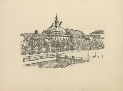 Rathaus in Mitau av Hermann Struck