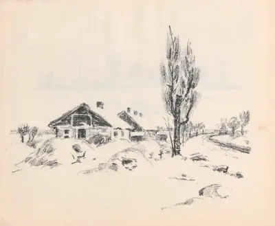Snötäckt by (Brzozow) av Hermann Struck