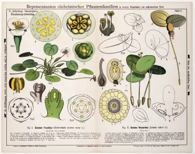 Hydrocharis morsus ranae, Lemna minor ; kikkerbeet, klein eendekroos av Hermann Zippel
