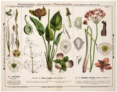 Triglochin palustre, Alisma plantago, Butomus umbellatus av Hermann Zippel