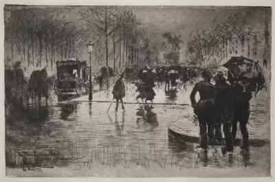 Artists Returning from the Salon av Félix Hilaire Buhot