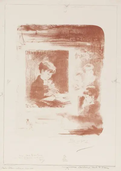 Child Drawing (Jean Buhot) av Félix Hilaire Buhot