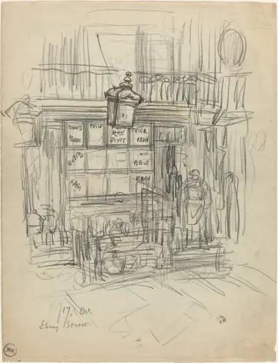 Ebury Street av Félix Hilaire Buhot