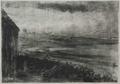 Das Reetdachhaus des Fischers von Félix Hilaire Buhot