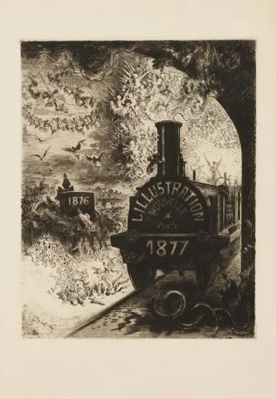 Frontispiece for ‘L’Illustration Nouvelle’ av Félix Hilaire Buhot