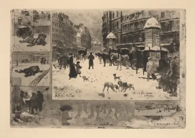 L’Hiver de 1879 a Paris(The Winter of 1879 in Paris) av Félix Hilaire Buhot