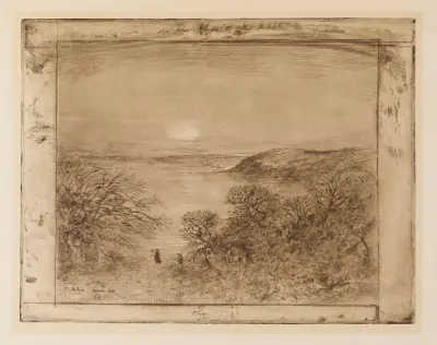 Moonrise at Dinard av Félix Hilaire Buhot