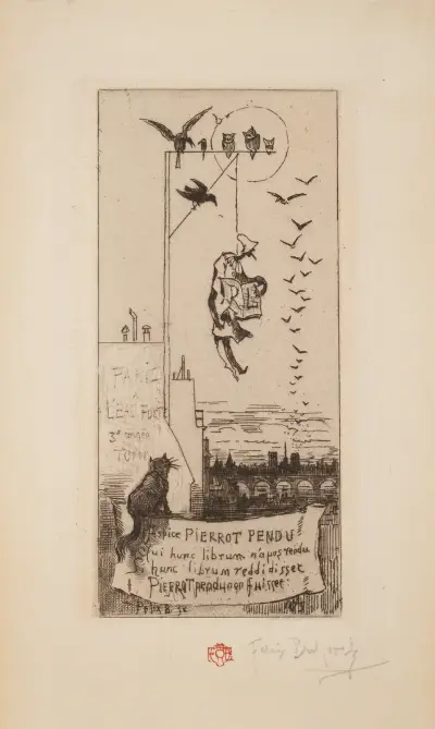 Pierrot on the Gallows av Félix Hilaire Buhot