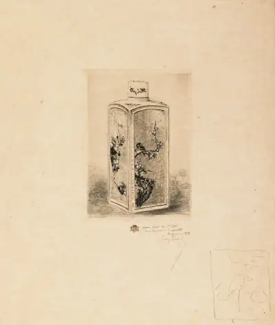 Porslinsteask, ur Japonisme av Félix Hilaire Buhot