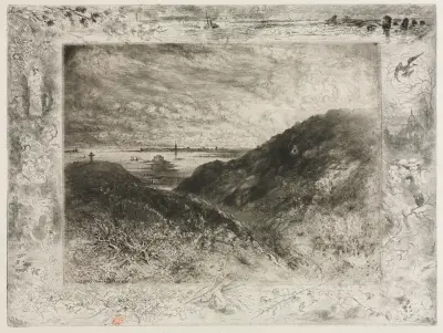 The Cliff, Bay of Saint Malo av Félix Hilaire Buhot