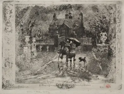 The Country Neighbors av Félix Hilaire Buhot