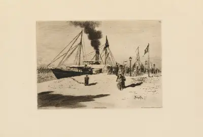 The Pier at Trouville av Félix Hilaire Buhot