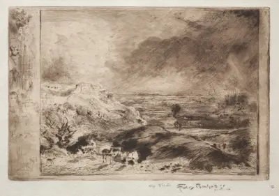 Stormen, efter Constable av Félix Hilaire Buhot