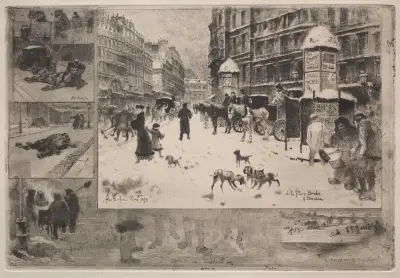 Vinter i Paris av Félix Hilaire Buhot