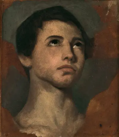 Etude de tête de jeune garçon av Jean-Hippolyte Flandrin