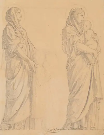 La procession des Saintes Femmes av Jean-Hippolyte Flandrin