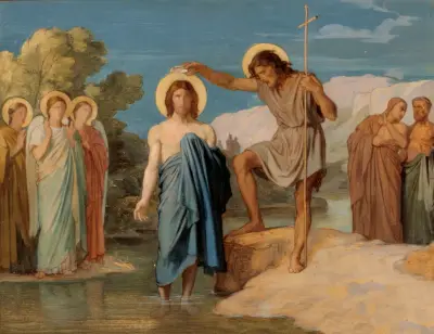 Le baptême du Christ av Jean-Hippolyte Flandrin