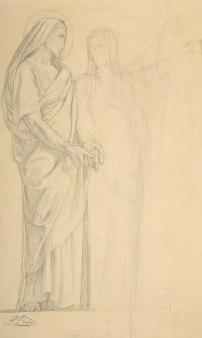 Saints Adrian and Natalia av Jean-Hippolyte Flandrin