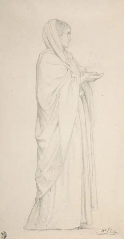 Standing Female Saint av Jean-Hippolyte Flandrin