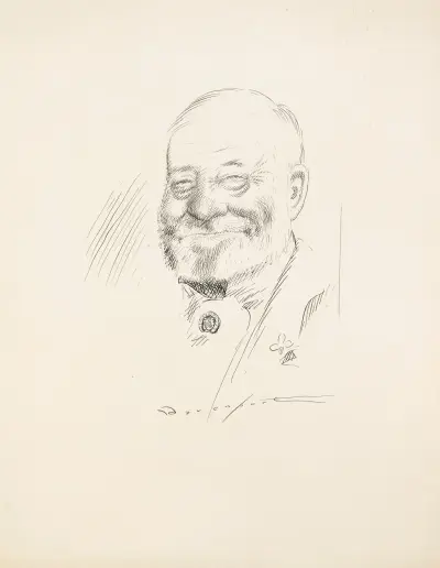 Ett leende mansansikte av Homer Davenport