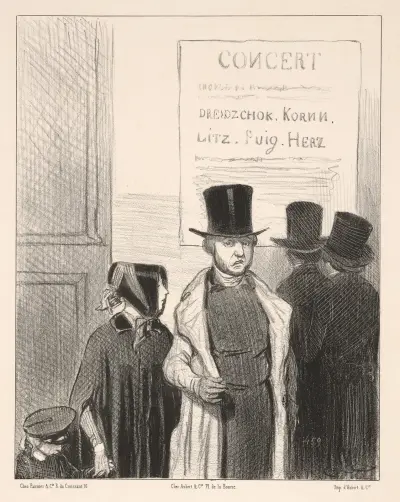 En konsertannons för tio francs! ... Skrik ut det! av Honoré Daumier