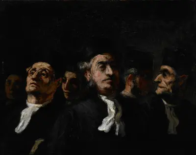 Eine Zusammenkunft von Juristen von Honoré Daumier