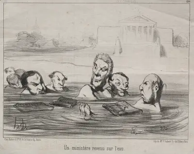 A minister back in the water av Honoré Daumier
