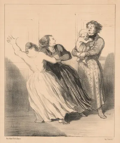 Ah! il prétend m’empecher d’aller communier avec nos huit cents frères à la barrièr du Maine av Honoré Daumier