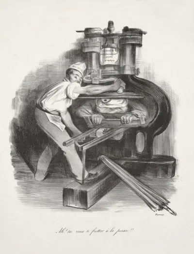 Ah! du vill gnugga dig mot pressen!! av Honoré Daumier