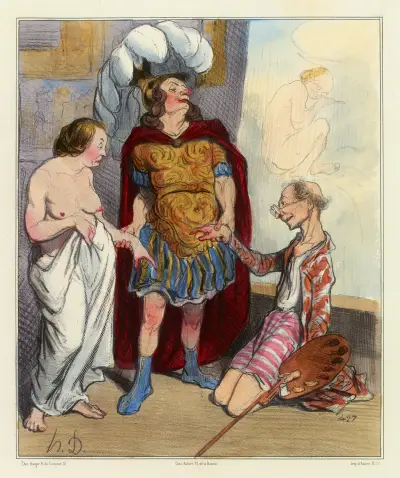 Apelles och Campaspe av Honoré Daumier